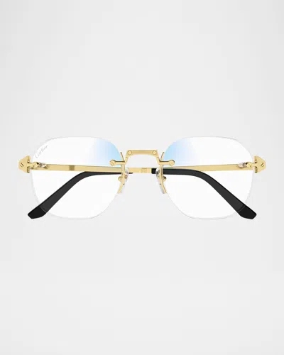 Cartier Round Metal Optical Glasses In Gold