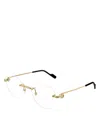 Cartier Round Optical Glasses, 52mm In Gold