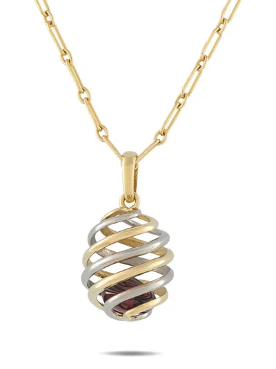 Pre-owned Cartier Round Pendant Necklace In Gold