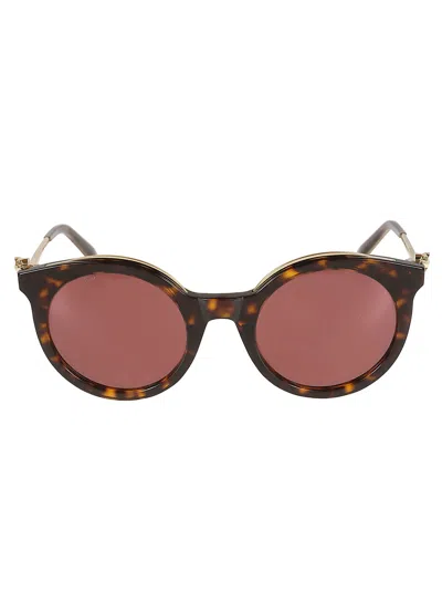 Cartier Round Semi- Cat-eye Sunglasses In Multi