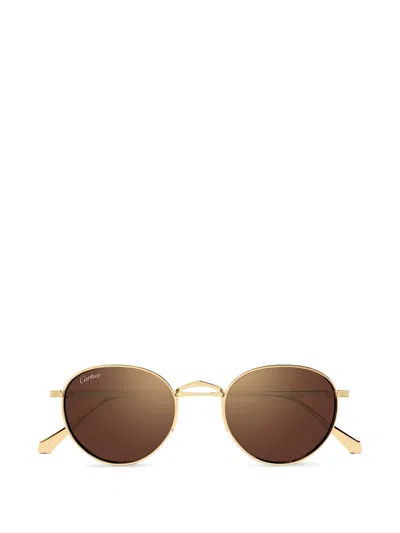 Cartier Round Sunglasses In Gold