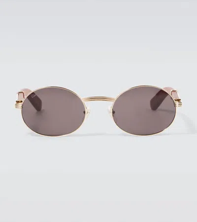 Cartier Round Sunglasses In Brown