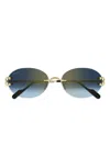 Cartier Round Sunglasses In Gold