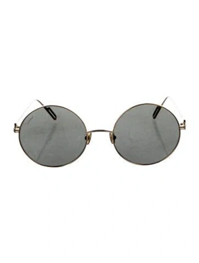 Pre-owned Cartier Round Tinted Sunglasses In Gold