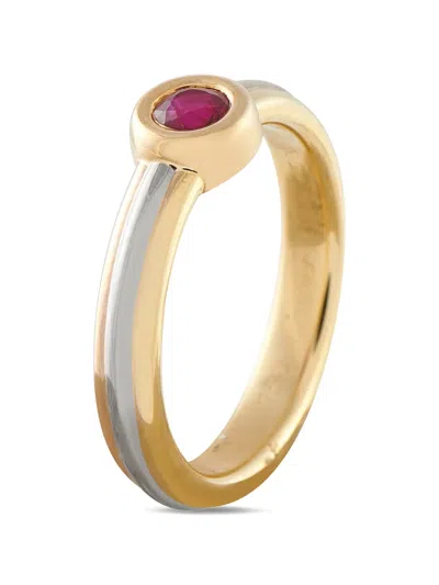 Pre-owned Cartier Ruby Gold Tricolor Ring