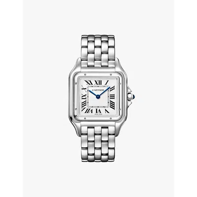 Cartier Rwspn0011 Panthère De  Large Steel Quartz Watch In Metallic