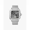 Cartier Rwssa0091 Santos De  Dual-time Large Stainless-steel Automatic Watch In Steel
