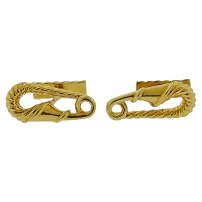 Pre-owned Cartier Safety Pin 18k Yellow Gold Cufflinks