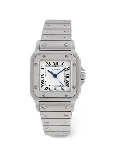 Pre-owned Cartier Santos 32mm Watch In White