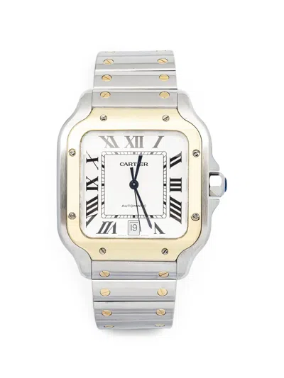 Pre-owned Cartier Santos 39mm Watch In White