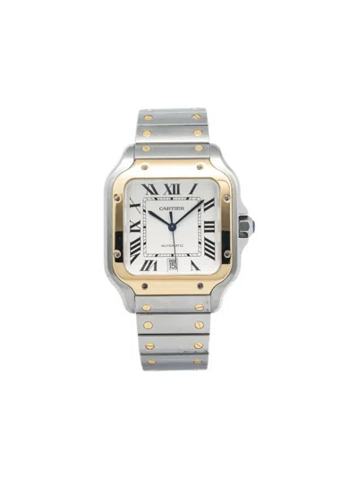 Pre-owned Cartier Santos 40mm Watch In White
