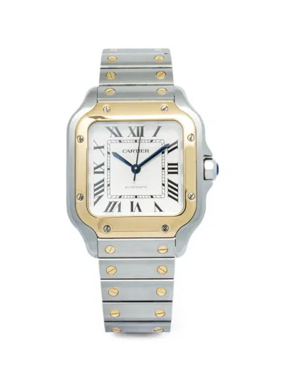 Pre-owned Cartier Santos 40mm Watch In White