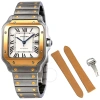 CARTIER CARTIER SANTOS AUTOMATIC STEEL AND 18KT YELLOW GOLD MEN'S WATCH W2SA0007