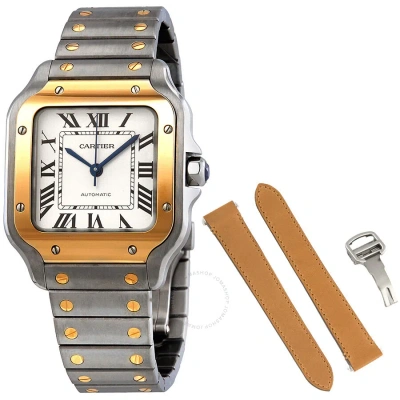 Cartier Santos Automatic Steel And 18kt Yellow Gold Men's Watch W2sa0007 In Gray
