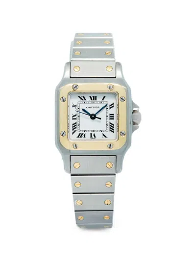 Pre-owned Cartier Santos Carree 24mm Watch In White