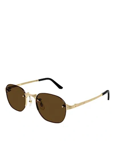 Cartier Santos Classic 24k Gold Plated Rimless Pilot Sunglasses, 53mm