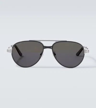 Cartier Santos De  Aviator Sunglasses In Black