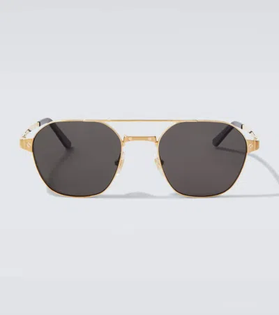 Cartier Santos De  Aviator Sunglasses In Gold