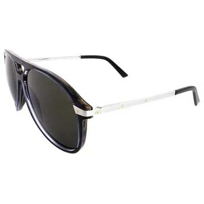 Cartier Santos De  Blue Pilot Men's Sunglasses Ct0105s 004 60