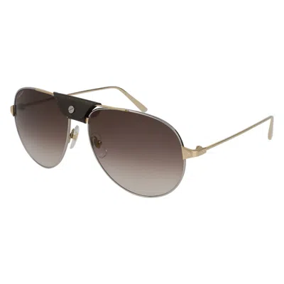 Cartier Santos De  Brown Pilot Men's Sunglasses Ct0038s 004 59