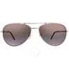 Cartier Santos De  Brown Polarized Pilot Unisex Sunglasses Ct0083s 001 59 In Metallic