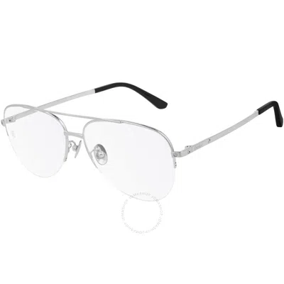 Cartier Santos De  Demo Pilot Men's Titanium Eyeglasses Ct0256o 002 58 In Metallic