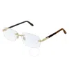 Cartier Santos De  Demo Rectangular Men's Eyeglasses Ct0099o 003 59 In Gold