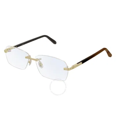 Cartier Santos De  Demo Rectangular Men's Eyeglasses Ct0099o 003 59 In Gold