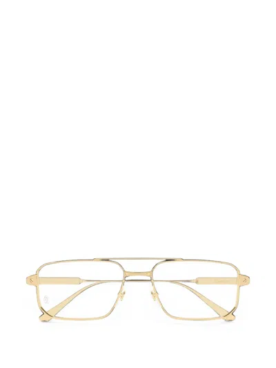 Cartier Santos De  Geometric-frame Glasses In Gold