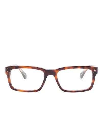 Cartier Santos De  Glasses In 褐色