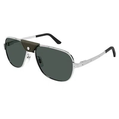Cartier Santos De  Green Navigator Men's Sunglasses Ct0165s 012 60