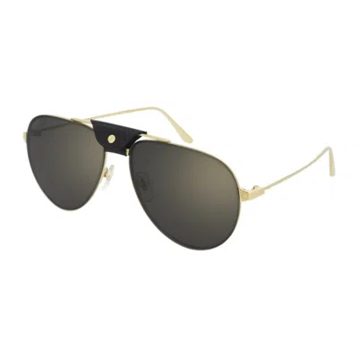 Cartier Santos De  Grey Pilot Men's Sunglasses Ct0166s 007 62