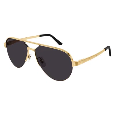 Cartier Santos De  Grey Pilot Men's Sunglasses Ct0386s 001 60