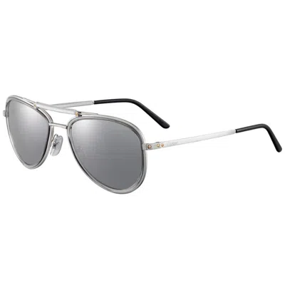 Cartier Santos De  Grey Pilot Unisex Sunglasses Ct0078s 002 58
