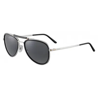 Cartier Santos De  Grey Pilot Unisex Sunglasses Ct0078s 003 58