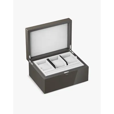 Cartier Grey Santos De  Lacquered-wood Watch And Cufflink Box