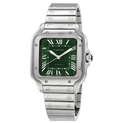 Cartier Santos De  Medium Model Automatic Green Dial Men's Watch Wssa0061 In Metallic