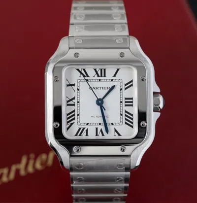 Pre-owned Cartier Santos De  Medium White Dial Wssa0029 Brand 2024