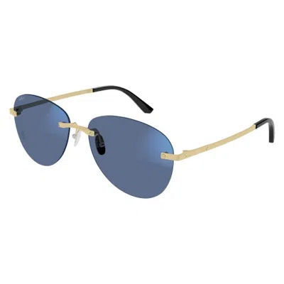 Cartier Santos De  Photochromatic Clear To Blue Oval Men's Sunglasses Ct0254s 001 57