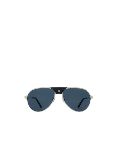 Cartier Santos De  Pilot-frame Sunglasses In Blue