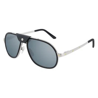Cartier Santos De  Polarized Blue Pilot Men's Sunglasses Ct0241s 003 57