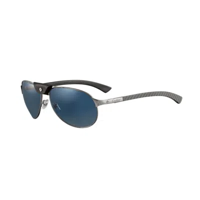 Cartier Santos De  Polarized Blue Pilot Unisex Sunglasses Ct0088s 002 61