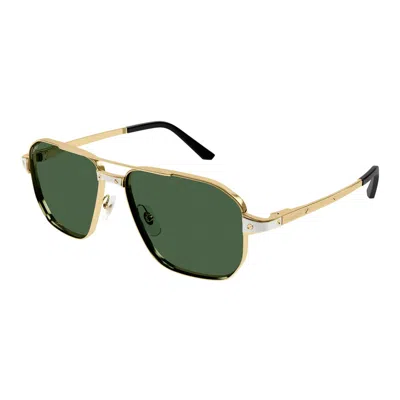 Cartier Santos De  Polarized Green Navigator Men's Sunglasses Ct0424s 002 59