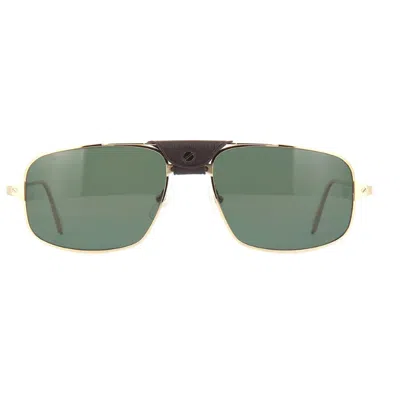 Cartier Santos De  Polarized Green Rectangular Men's Sunglasses Ct0193s 002 60