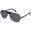 Cartier Santos De  Polarized Grey Navigator Men's Sunglasses Ct0165s 006 60 In Black