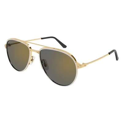 Cartier Santos De  Polarized Grey Pilot Men's Sunglasses Ct0325s 007 59