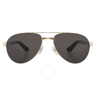 Cartier Santos De  Polarized Smoke Pilot Men's Sunglasses Ct0495s 001 59