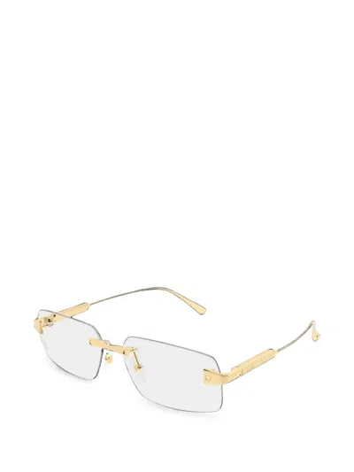 Cartier Santos De  Rectangle-frame Glasses In Gold