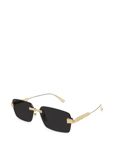 Cartier Santos De  Rimless Sunglasses In Gold