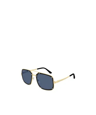 Cartier Santos De  Square-frame Sunglasses In Blue